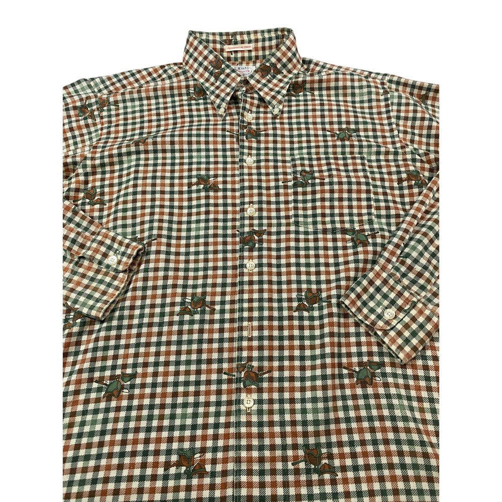 VTG Gingham Equestrian Saddle Riding Helmet Button Down Cotton‎ Hunter Jumper
